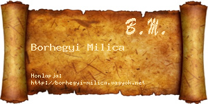 Borhegyi Milica névjegykártya